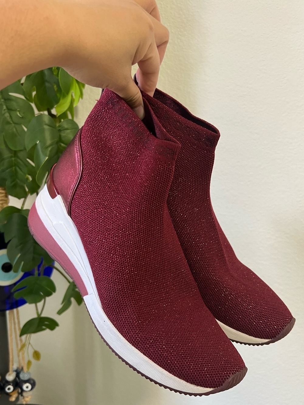 MICHAEL KORS Maroon Booties